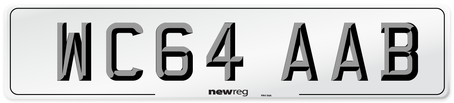 WC64 AAB Number Plate from New Reg